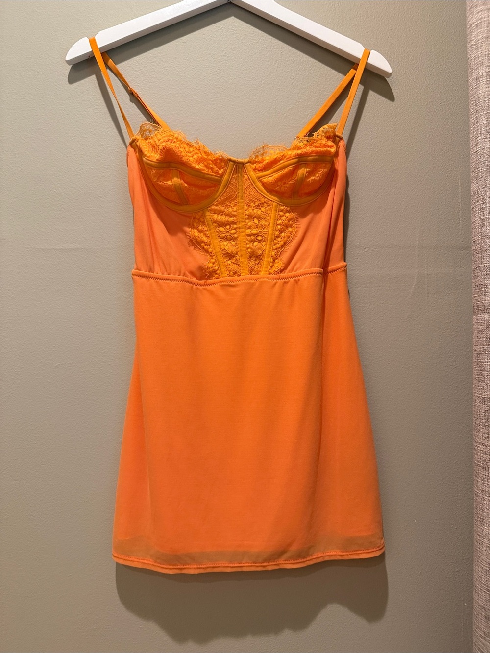 Urban Outfitters Orange Lace-Trim Slip